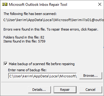 Check for Windows 10 updates
Repair Outlook data files